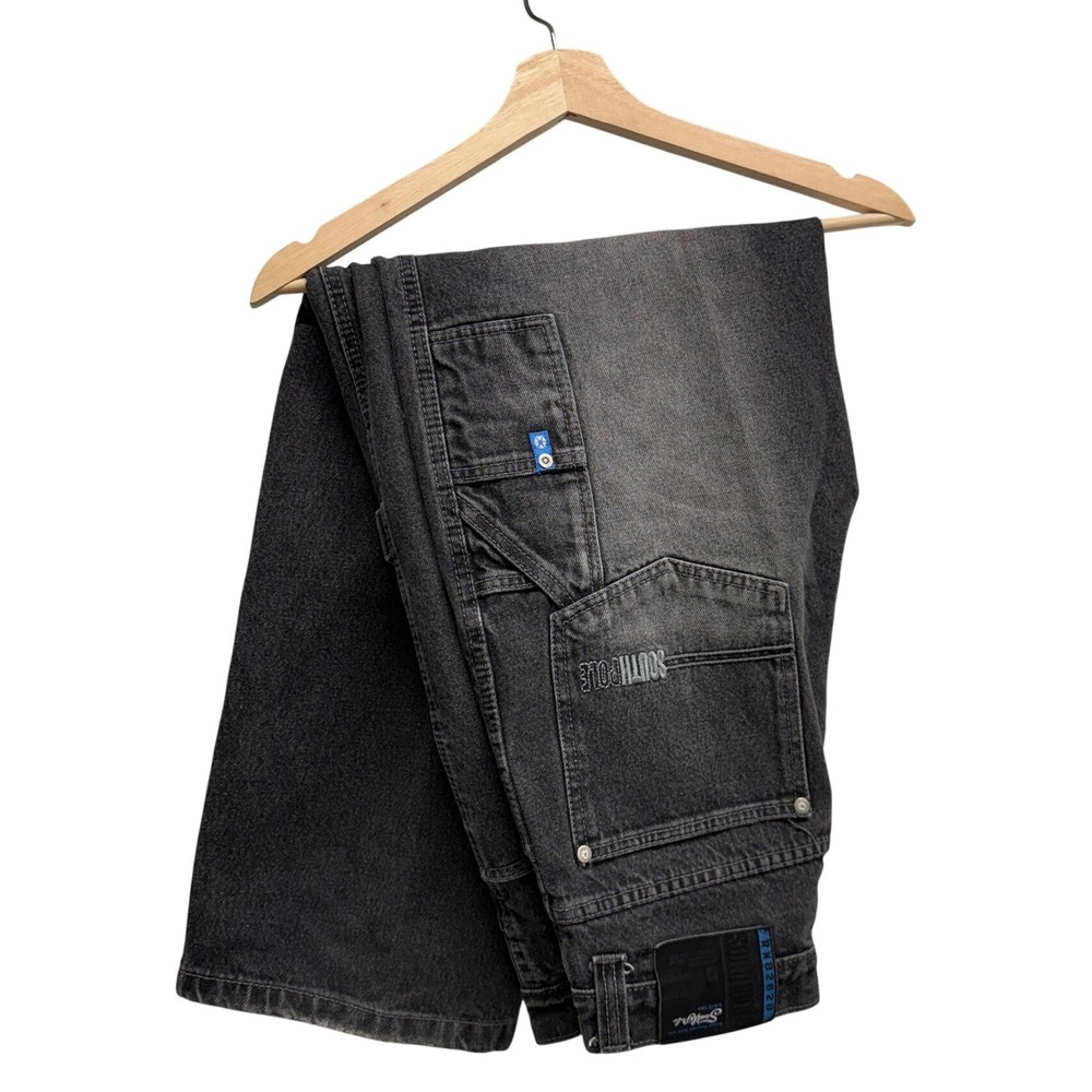 Southpole Carpenter Jeans Faded Black Wide Leg Baggy Streetwear Womens Size 20‎